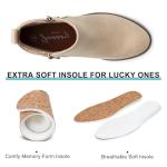 Jeossy Women's Ankle Boots, Low Heel Trendy Dress Booties, 905 - Tan Nubuck, Size 8.5 US - Zipper and Round Toe (DJY905 tan Nubuck 08.5)