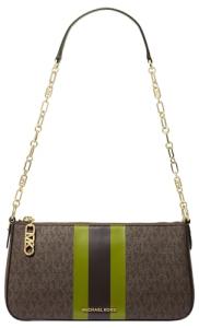 Michael Kors Women's Empire Medium Chain Pouchette, Gold-Tone Hardware/Meadow Green
