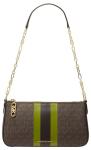 Michael Kors Women's Empire Medium Chain Pouchette, Gold-Tone Hardware/Meadow Green