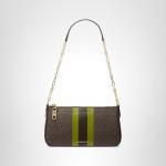 Michael Kors Women's Empire Medium Chain Pouchette, Gold-Tone Hardware/Meadow Green