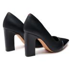 Trary Black Heels Closed Pointed Toe Chunky Pumps Shoes Women Comfortable Block High Heels Slip-On Office Party Wedding Dress Women's Shoes 3.54" Heel Size 8