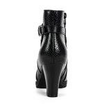 mysoft Women's Zipper Booties Chunky Stacked Heel Ankle Boots Buckle Strap Ankle