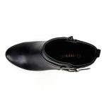 mysoft Women's Zipper Booties Chunky Stacked Heel Ankle Boots Buckle Strap Ankle