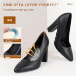 IDIFU Women's IN4 Chunky-HI Block High Heels Closed Pointed Toe Pumps Dress Office Shoes for Women (Black Pu, 7.5 M US)
