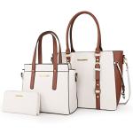 Montana West 3PCS Purses for Women Tote Bag and Wallet Set Shoulder Satchel Crossbody Bags Leather Handbag for Gift Travel Casual Work MWC3-C032WABR