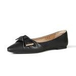 Amazon Essentials Women's Bow Ballet Flat, Black, 13