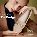 ABEJOJO Women's Loafer Shoes, Comfortable Slip on Casual Flat Penny Shoes for Walking, Driving, Dressy (Beige Suede 11)