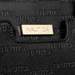 Nautica Women's Sandy Jr. Top Handel Satchel With Removable Crossbody Strap, Black (Embossed Logo), One Size