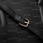 Nautica Women's Sandy Jr. Top Handel Satchel With Removable Crossbody Strap, Black (Embossed Logo), One Size
