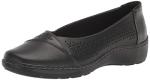 Clarks Collection Women's Cora Iris Ballet Flat, Black Leather, 10 Medium US