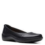 Clarks Collection Women's Cora Iris Ballet Flat, Black Leather, 10 Medium US