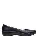 Clarks Collection Women's Cora Iris Ballet Flat, Black Leather, 10 Medium US