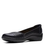 Clarks Collection Women's Cora Iris Ballet Flat, Black Leather, 10 Medium US