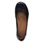 Clarks Collection Women's Cora Iris Ballet Flat, Black Leather, 10 Medium US