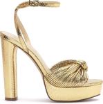 Jessica Simpson Womens Immie Platform Sandal with Ankle Strap, Gold, 8