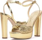 Jessica Simpson Womens Immie Platform Sandal with Ankle Strap, Gold, 8