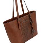 Montana West Tote Bag for Women Vegan Leather Purse and Handbags Set Embossed Collection Purse 2Pcs Set Brown MWC2-G052A-BR