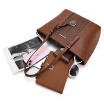 Montana West Tote Bag for Women Vegan Leather Purse and Handbags Set Embossed Collection Purse 2Pcs Set Brown MWC2-G052A-BR