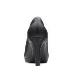 Clarks womens Adriel Viola Dress Pump, Black Leather, 8.5 Wide US
