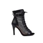 UTIKLIOU Womens Mesh Sandals Peep Toe High Top Sandals Lace Up Summer Boots Buckle Strap Party Sexy Pump Shoes Open toe (Black Size 11)