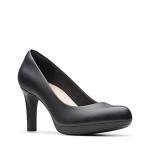 Clarks womens Adriel Viola Dress Pump, Black Leather, 8.5 Wide US