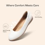 DREAM PAIRS Women’s Comfortable Ballet Dressy Work Flats, Round Toe Slip on Office Shoes,Size 9,White,SDFA2312W