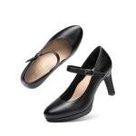 DREAM PAIRS Women's Pumps Close Toe Classic High Heels Round Toe Comfortable Low Platform Mary Jane Dress Shoes,Size 8,Black,SDPU2425W