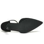 Odisen Women's Pumps Black Closed Toe Pointed Toe High Heels Buckle Ankle Strap Bridal Wedding Dress Shoes Heeled Sandals (Black Nubuck, 7.5)