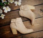 PiePieBuy Women's Tie Knot Chelsea Pump Ankle Boots Closed Toe Stacked Heel Booties Shoes