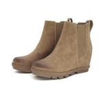 Athlefit Women's Wedge Boots Comfortable Ankle Wedge Khaki Booties Size 8.5