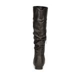 DREAM PAIRS Women's Knee High Pull On Fall Weather Winter Boots,Size 7,Black/Pu,BLVD