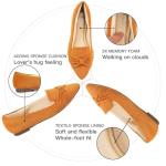 MUSSHOE Flat Shoes Women Comfortable Pointed Toe Slip on Women's Flats with Knot, Tan Sude 9