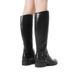 DREAM PAIRS Boots For Women Knee High, Comfortable Pull On Side Zipper Buckle Riding Boots,Size 9,Black,SDKB2312W