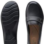 Clarks womens Cora Daisy Loafer Flat, Black Tumbled Leather, 8.5 Narrow US