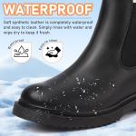 Womens Chelsea Boots Warm Fur Lined Winter Boot Women Lug Sole Combat Mid Calf Slip On Chunky Ankle Booties