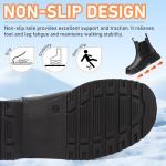 Womens Chelsea Boots Warm Fur Lined Winter Boot Women Lug Sole Combat Mid Calf Slip On Chunky Ankle Booties