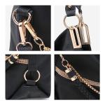 Dasein Women's Large Hobo Bag with Rhinestone Accents Vegan Leather Tote Purse Shoulder Handbag for Ladies (Black)