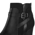 mysoft Women's Ankle Boots Chunky Stacked Heel Zipper Booties - Available in Wide Sizes