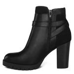 mysoft Women's Ankle Boots Chunky Stacked Heel Zipper Booties - Available in Wide Sizes