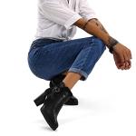 mysoft Women's Ankle Boots Chunky Stacked Heel Zipper Booties - Available in Wide Sizes