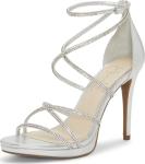 Jessica Simpson Women's Jaeya Strappy Dress Sandal Pump, Platinum, 12