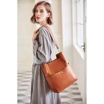 BOSTANTEN Women's Leather Designer Handbags Tote Purses Shoulder Bucket Bags Brown