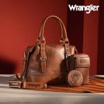 Wrangler 3Pcs Doctor Bag Set for Women, Top Handle Satchel Purse Barrel Handbags Cell Phone Purse Leather Hobo Bags WG48S-S5110BR