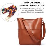 BOSTANTEN Women's Leather Designer Handbags Tote Purses Shoulder Bucket Bags Brown