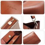 BOSTANTEN Women's Leather Designer Handbags Tote Purses Shoulder Bucket Bags Brown