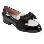 Bandolino Women's Lindio Loafer, Black/Cream Patent 004, 8