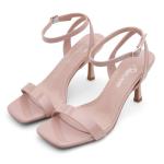 Shoe Land Women’s High Heel Sandals | Strappy Slingback Heels with Square Open Toe | Ankle Strap Dressy Stilettos for Wedding, Party & Evening Events 2025, 2401Nude, Size 7.0, SL-Ambrosia