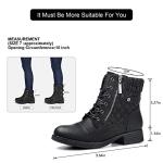 STQ Women's Fashion Boots Women's Combat Booties Black 9