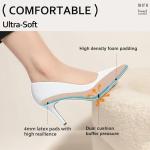 IDIFU White High Heels Pumps Closed Toe Heels Women's Pumps Stiletto Pointed Toe Dress Shoes Wedding Prom Bridal Work Office Bride Trendy Dressy Comfortable Classic Pumps Shoes(White Pu,9)