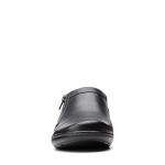 Clarks Black Leather Moccasin Slip-Ons for Women